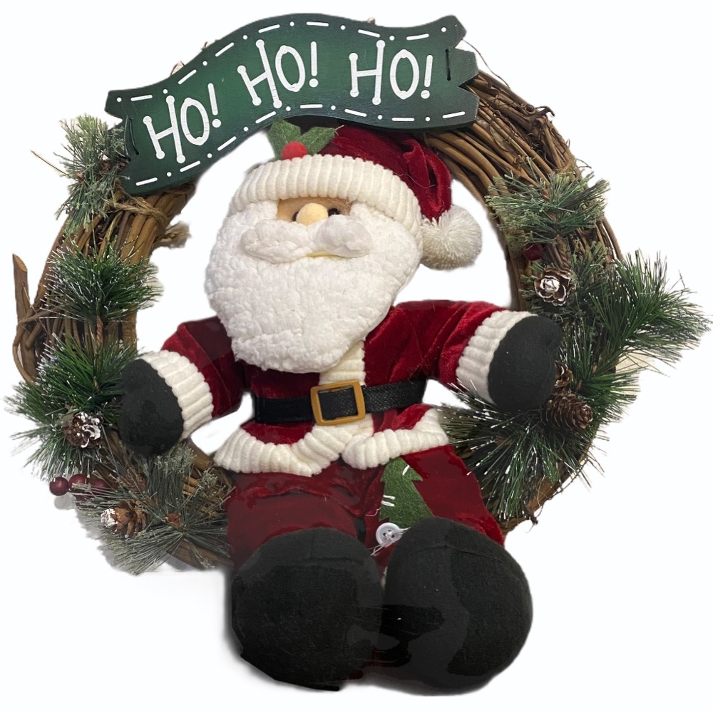 Santa Clause 13 in. Twig Wreath